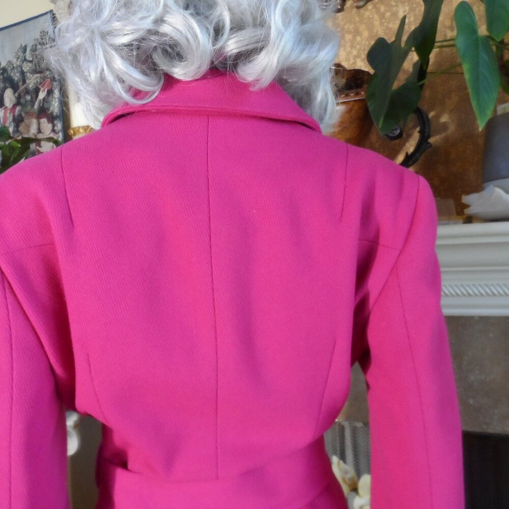 Dolce & Gabbana Fuchsia Wool Pea Coat with Decorative Cuffs - Picture 12 of 16